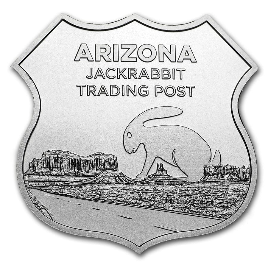 1 oz Silver - Icons of Route 66 Shield (Jack Rabbit Trading Post